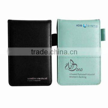 Mini leather memo books with calculator and pen holder