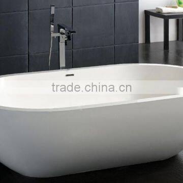 Artificial acrylic freestanding white marble stone freestanding bathtub,acrylic solid surface bathtub,solid surface bathtub