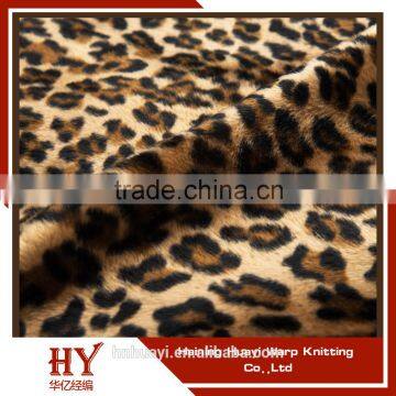 100% polyester animal pattern brushed short pile velboa fabric for shoe and upholstery