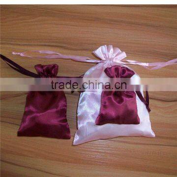 Custom printed satin pouches for bridal accessories