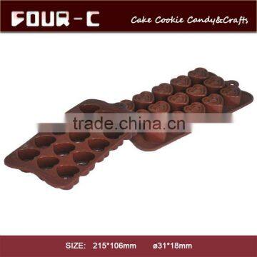 Triple Hearts Convex Candy Mould, Silicone Chocolate Mold