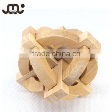 Unfinished smooth brain training wooden interlock toy,interesting wooden interlock puzzle toy