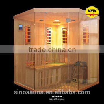 Hot Selling Combined Far Infrared Sauna Room & Classic Finnish Sauna Room For 6-8 Person