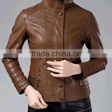 2014 new Fashion plus size leather jackets women genuine leather jacket