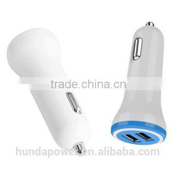 HUNDA Rapid mobile phone usb car charger dual usb ports CE Standard