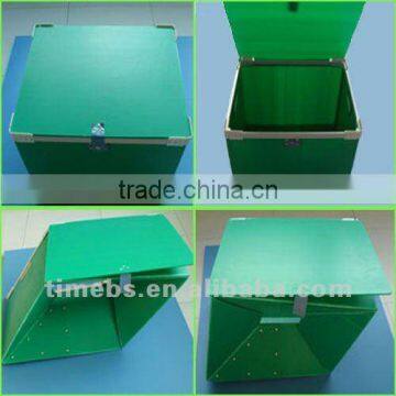 Folding industrial plastic storage box