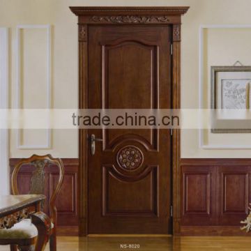 engraved pattern interior solid wooden door, carving wood door