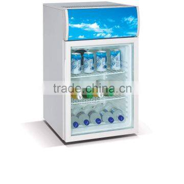 50L electrical compressor desktop display fridge for soft drinks/ beverage promotion