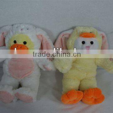 Cute plush animal easter duck & rabbit