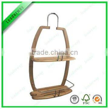 Popular 3-tier Bathroom Bamboo Display Rack With Metal photo-2