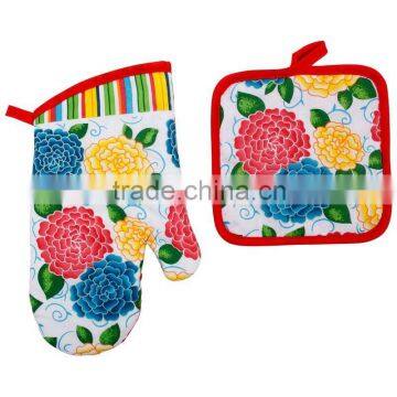 printed cotton kitchen set cooking pot holder and glove set cheap items to sell wholesale alibaba