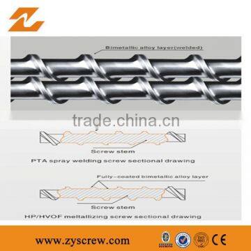 bimetalic single screws barrel extrusion screw and barrel bimetal PTA screws and cylinder