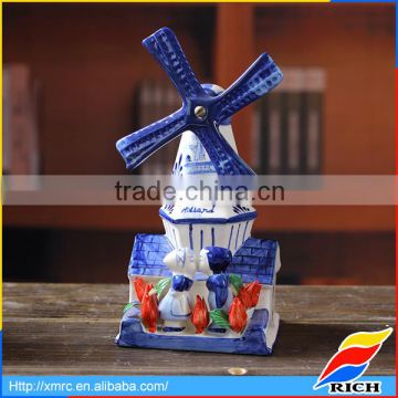 famous blue and white delft holland pottery windmills