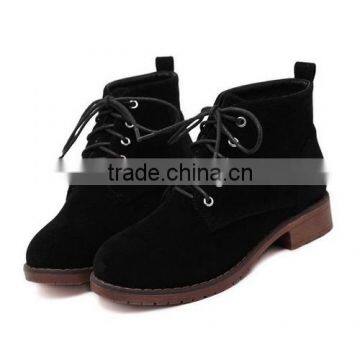 2015 Autumn New Design Women Round Toe Low Heel Casual Women Shoes Fashion British Style Lace-up Ladies Ankle Boots PH3883