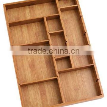 Bamboo Wood Adjustable Drawer Organizer Kitchen Utensil Foldable Basic Need Storing Gift