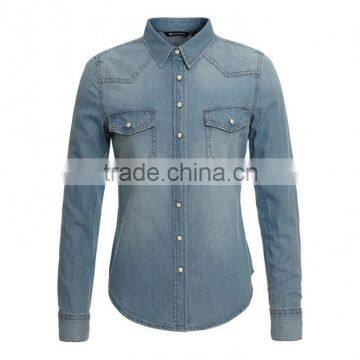 Jeans apparel pattern latest comfortable denim shirt china wholesale
