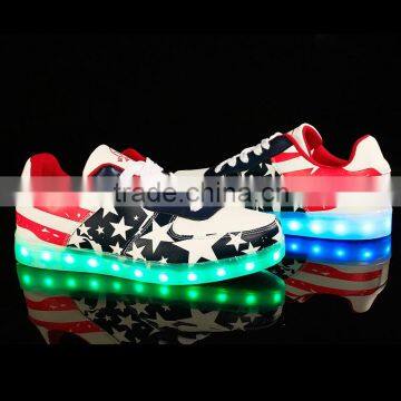 Hot Selling Rechargeable LED Light High Quality Flag Shoes Light Up Shoes