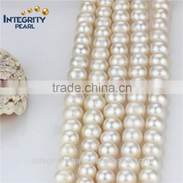 Fresh water pearl strand wholesale size 12mm AA natural near round pearl strand