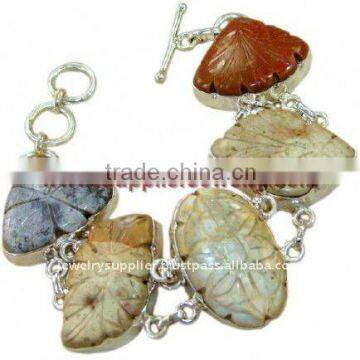 Silver Imperial Jasper Red Porcelain Bracelet Necklace For Sale P1018 Bracelets