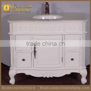 The newly customized White Solid Wood Single Sink Vanity Product Bathroom Furniture