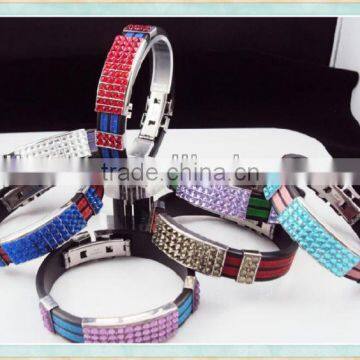 Personalized metal silicone bracelet with power energy
