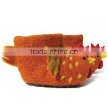 Handmade felt Charley Chicken children shoes