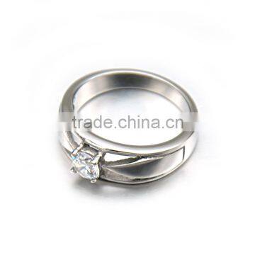 Wholesale Luxury Wedding Stainless Steel Simple Silver Ring Design Diamond Women Jewelry photo-2