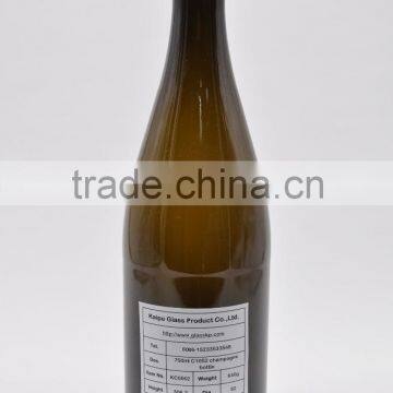 750ml champagne glass bottle / Empty 750ml champagne glass bottle/colored 750ml champagne glass bottle