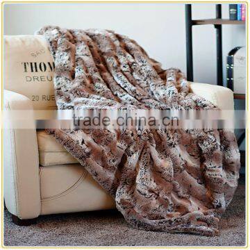 Natural Rex Rabbit Series Faux Fur Throw Blankets