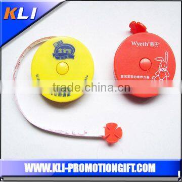 Round plastic mini promotional measure tape,soft PVC measure tape