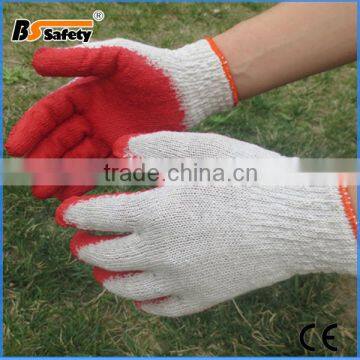 BSSAFETY Red latex coated construction working gloves with good quality