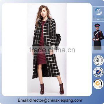 2016 retro plaid fashion long breasted trench long coat
