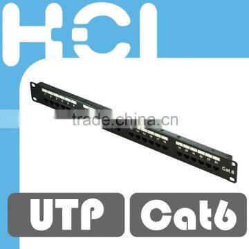 Taiwan Supplier 24-Port Cat 6 Unshielded UTP Station ID Modular Patch Panel