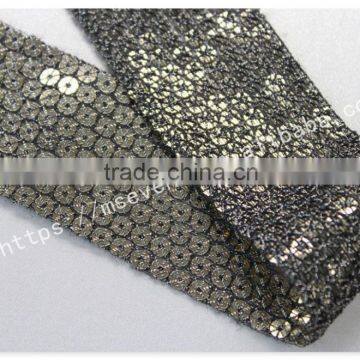 Hot Selling 4.2cm Width Bronze Embroidery Sequin Trim for Garment photo-5