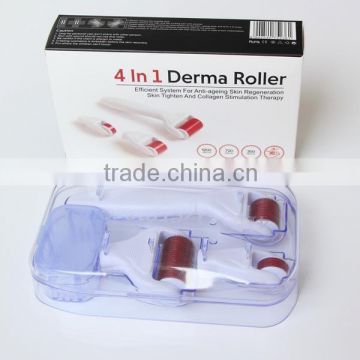 4 in 1 derma roller for Skin Care Face/ Eyes / Body Derma Roller with 300 pins / 720 pins / 1200 pins DRS401