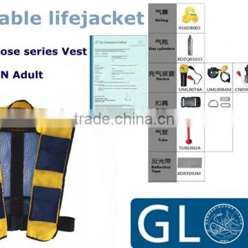 150N adult good quality solas EC ISO12402 approved 150N inflatable life jacket life vest