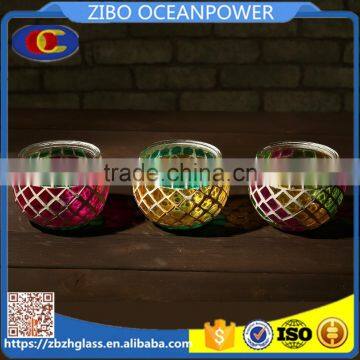 color matching mosaic galss candle holder