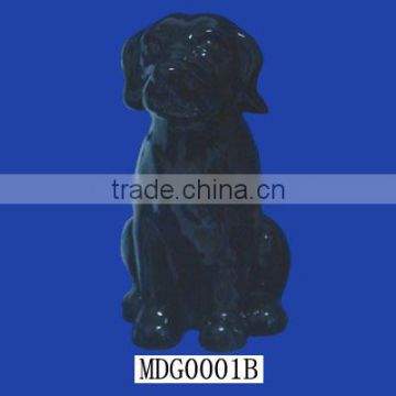 Hand Made Porcelain Dog Figurine Black Lab