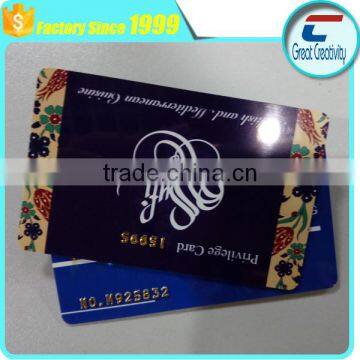 Credit card size pvc card with embossing number