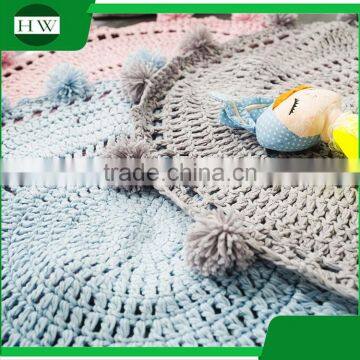 Wholesale Custom Soft Fiber Baby Kids Children Play Nursery Crochet Round Carpet Rug photo-2