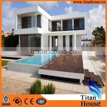 2015 Hot Sale Luxury modular prefabricated light steel structure house with swimming pool