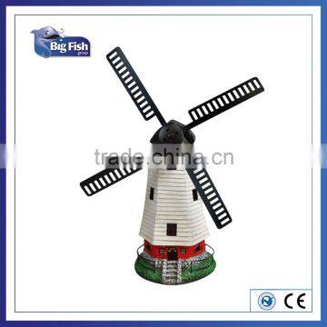 Outdoor Decorative Polyresin Garden Solar Light Motion Wind Mill LED Garden Light Solar