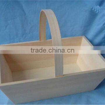 Unfinished Handmade Decorative Wooden Handel Basket Wholesale photo-2