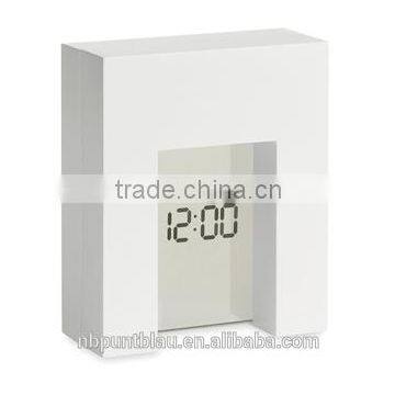 plastic multifunctional desk clock with transparent screen