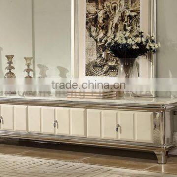 Good Price Stainless Steel Mobile Black Marble tv Stand photo-5