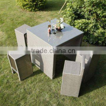 Wholesale Modern Wooden Top Rattan Base Bar Table and Chairs photo-3