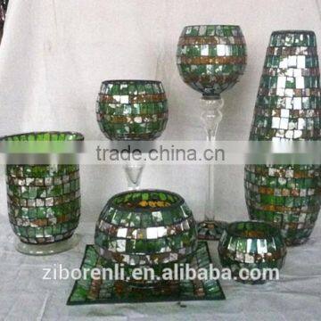 High Quality Mosaic Coloured Designer Glass Vase photo-2