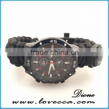 Multifunction Compass Fire Starter Outdoor Watch Survival Bracelet photo-2