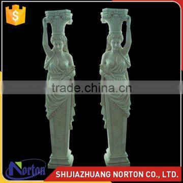 natural marble lady statue decorative support columns for sale NTMF-C256S