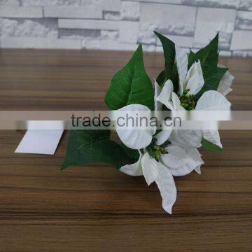 White Silk Christmas Flower photo-3
